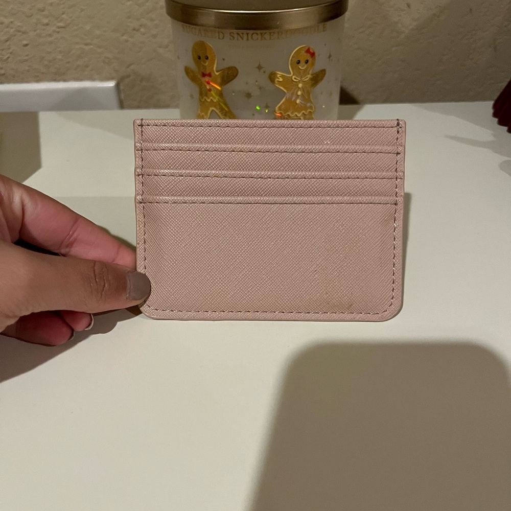 Soft pink card holder